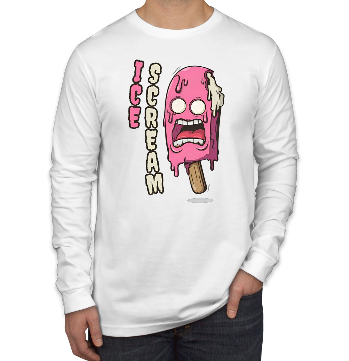 Ice Scream Cartoon Men's Long Sleeve Shirt