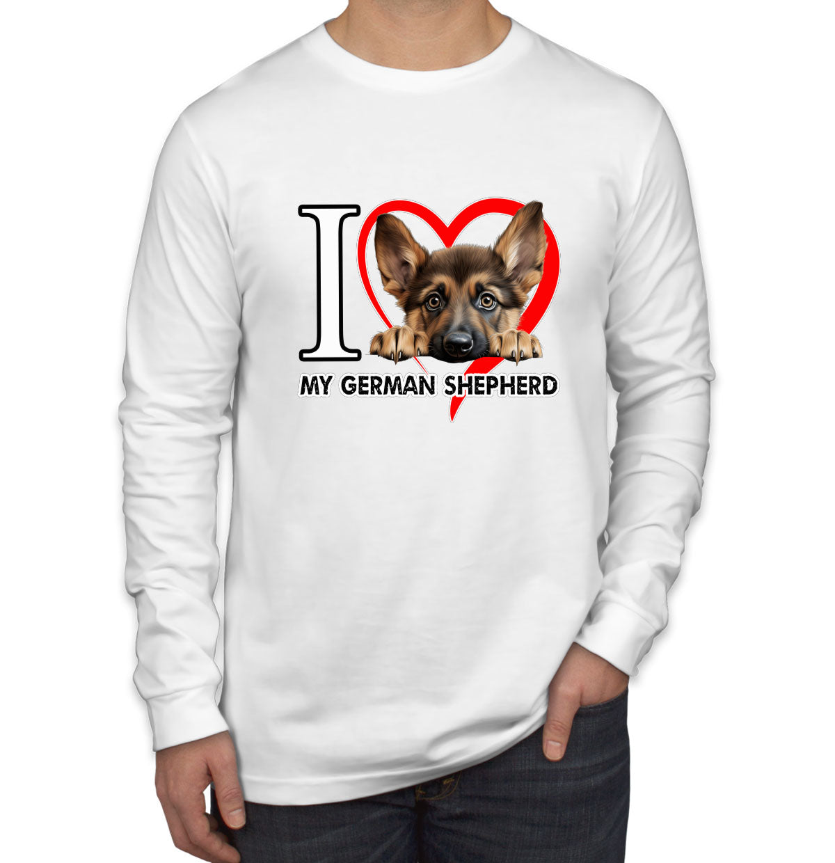 I Love My German Shepherd Dog Men's Long Sleeve Shirt