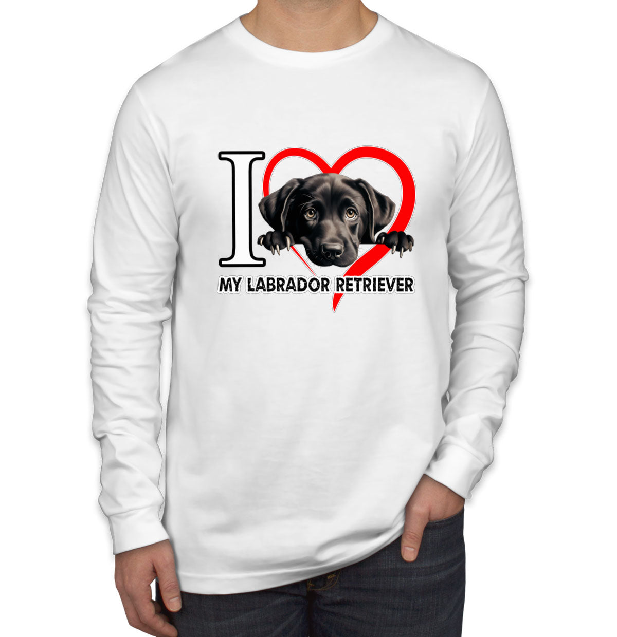 I Love My Labrador Retriever Dog Men's Long Sleeve Shirt