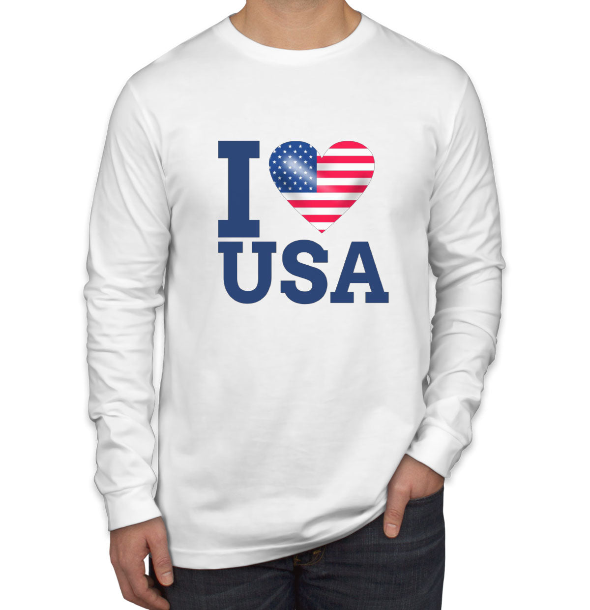 I Love USA Men's Long Sleeve Shirt