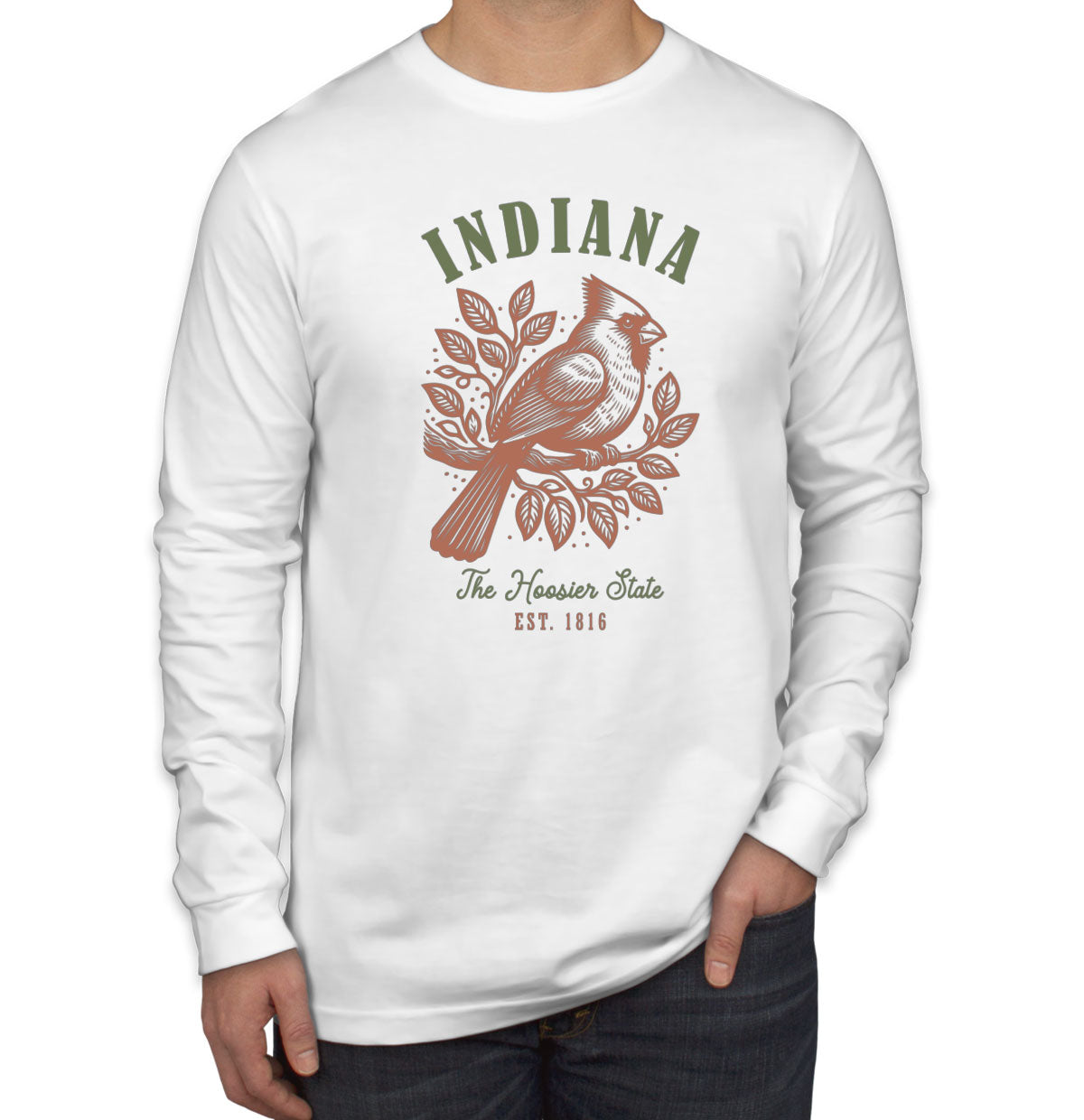 Indiana State Vintage Men's Long Sleeve Shirt