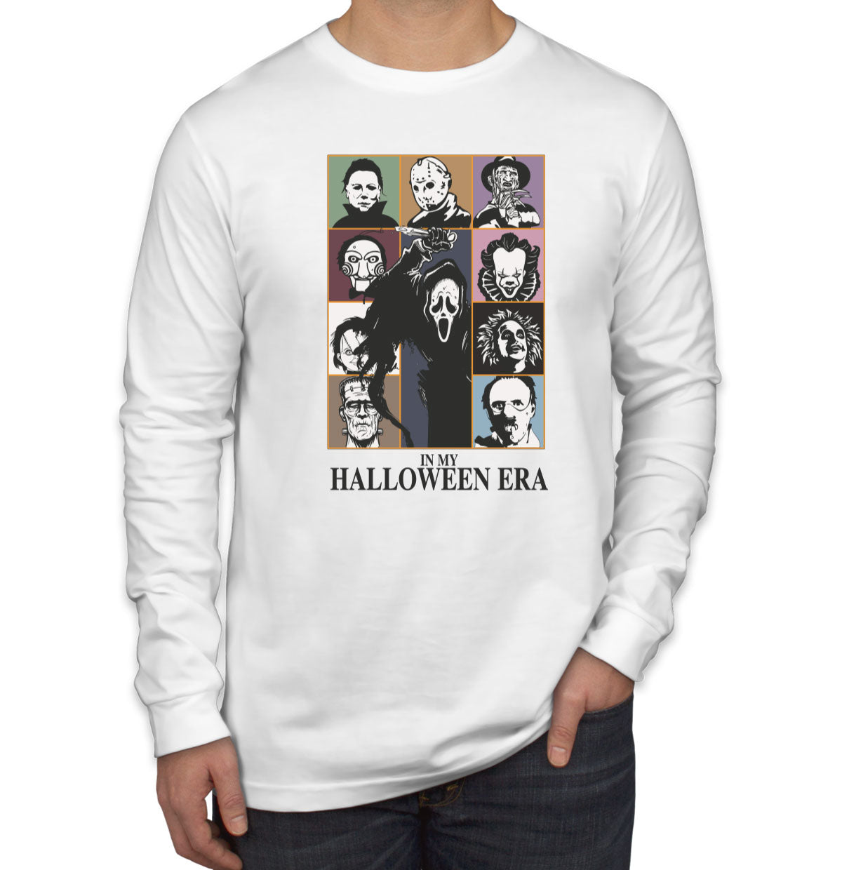 In My Halloween Era Horror Movie Characters Men's Long Sleeve Shirt