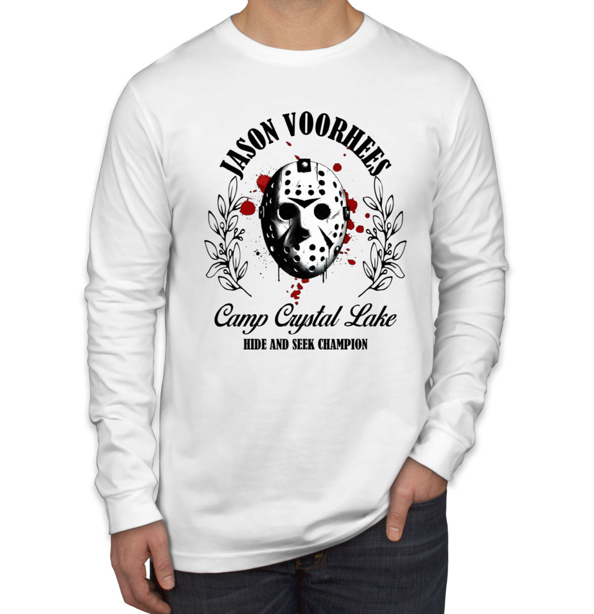 Jason Camp Crystal Lake Hide And Seek Champion Halloween Men's Long Sleeve Shirt