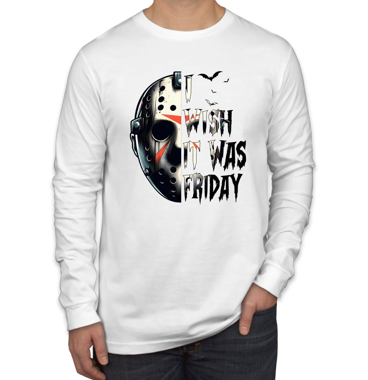 Jason I Wish It Was Friday Halloween Men's Long Sleeve Shirt