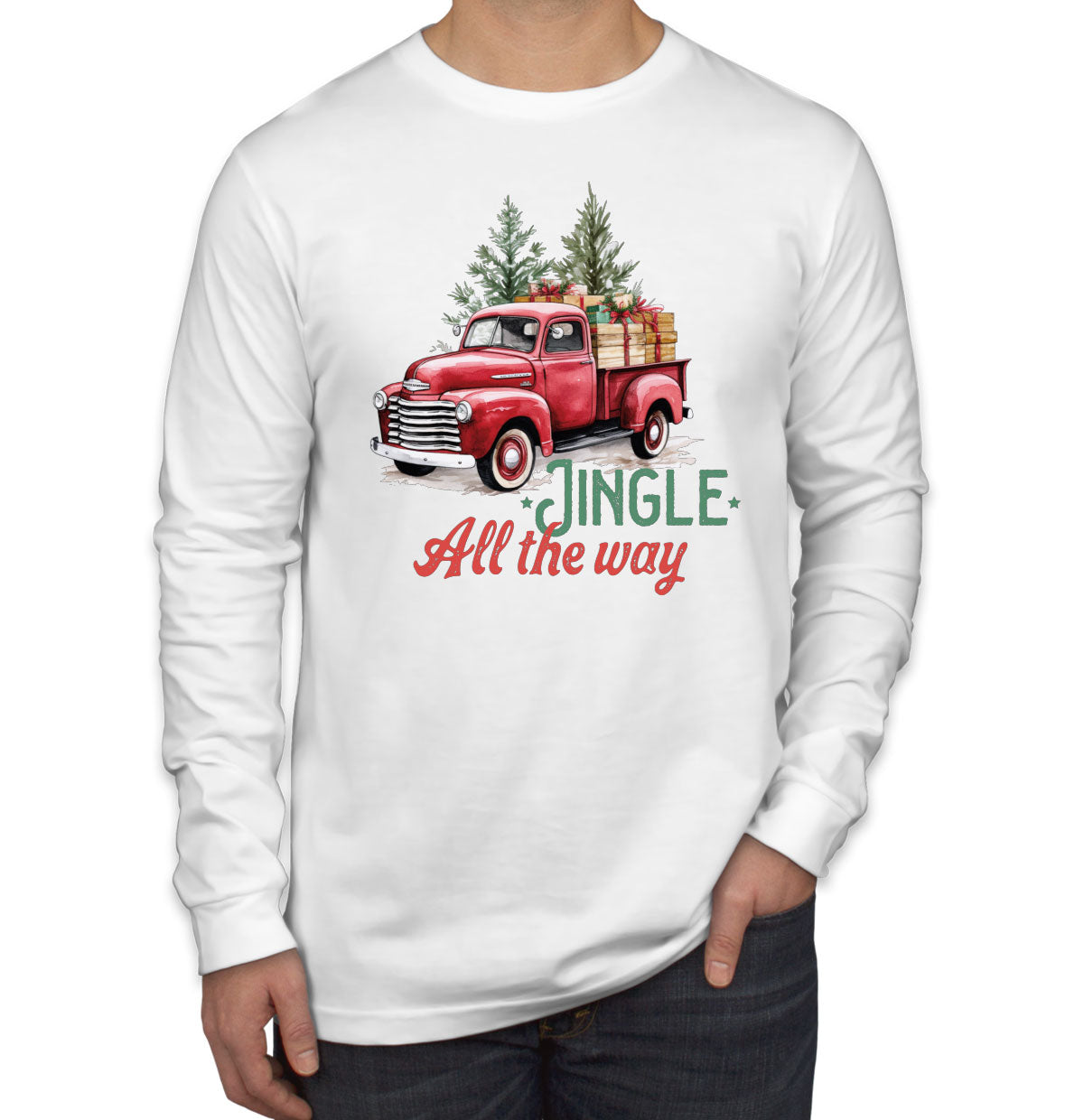 Jingle All the Way Christmas Men's Long Sleeve Shirt