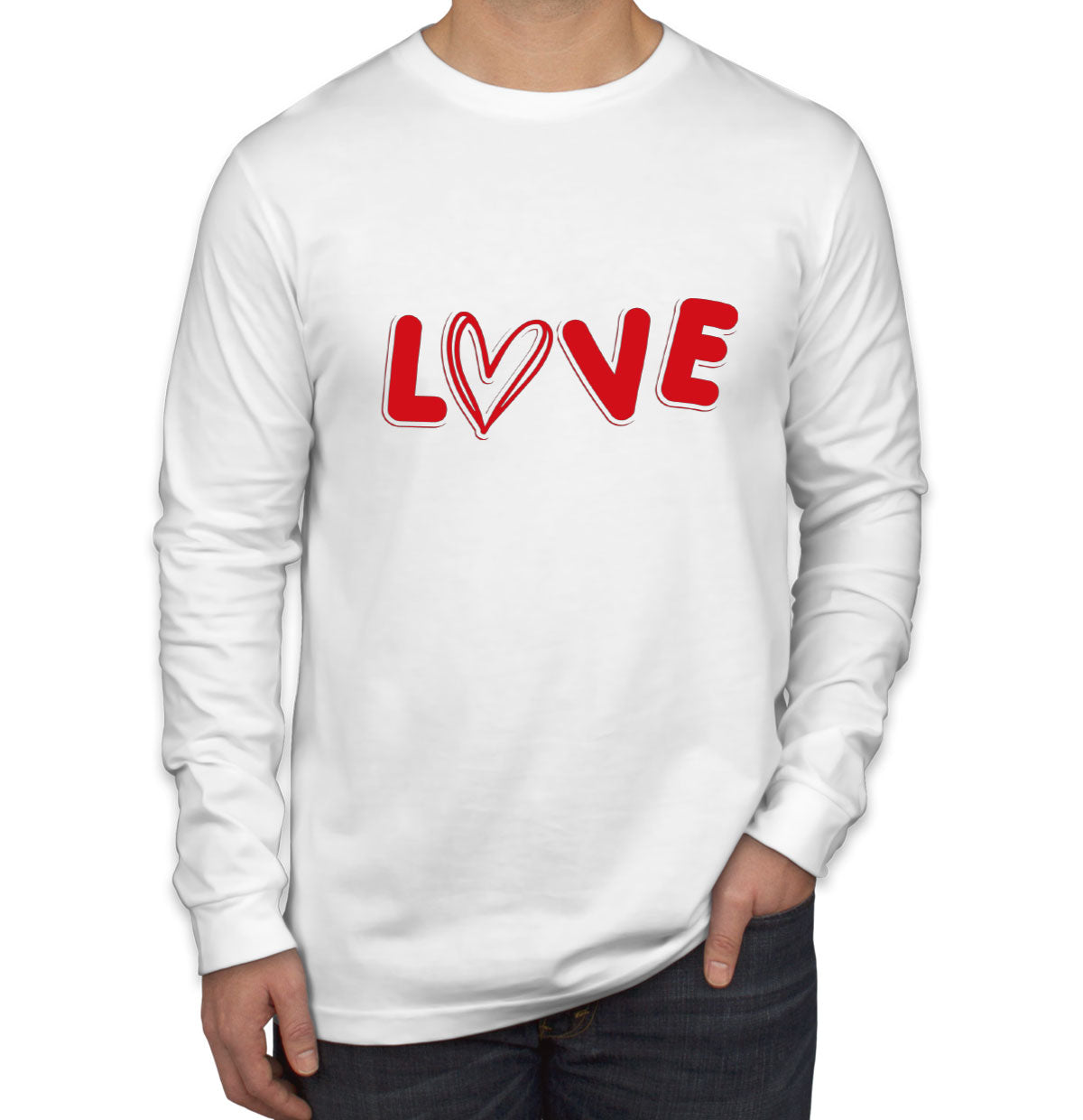 Love Heart Valentine's Day Men's Long Sleeve Shirt