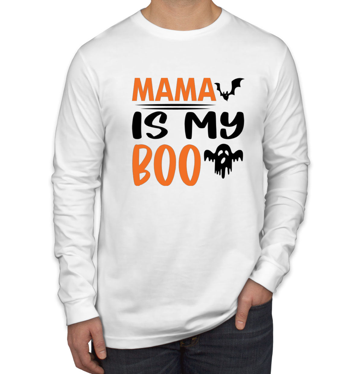 Mama Is My Boo Halloween Men's Long Sleeve Shirt