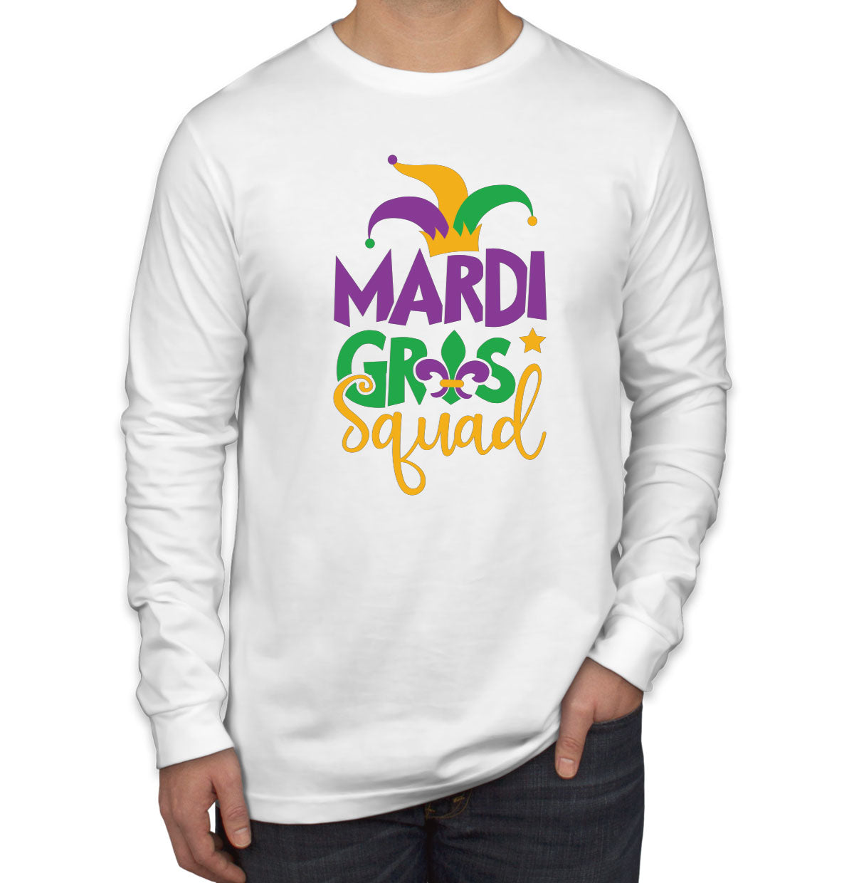 Mardi Gras Squad Men's Long Sleeve Shirt