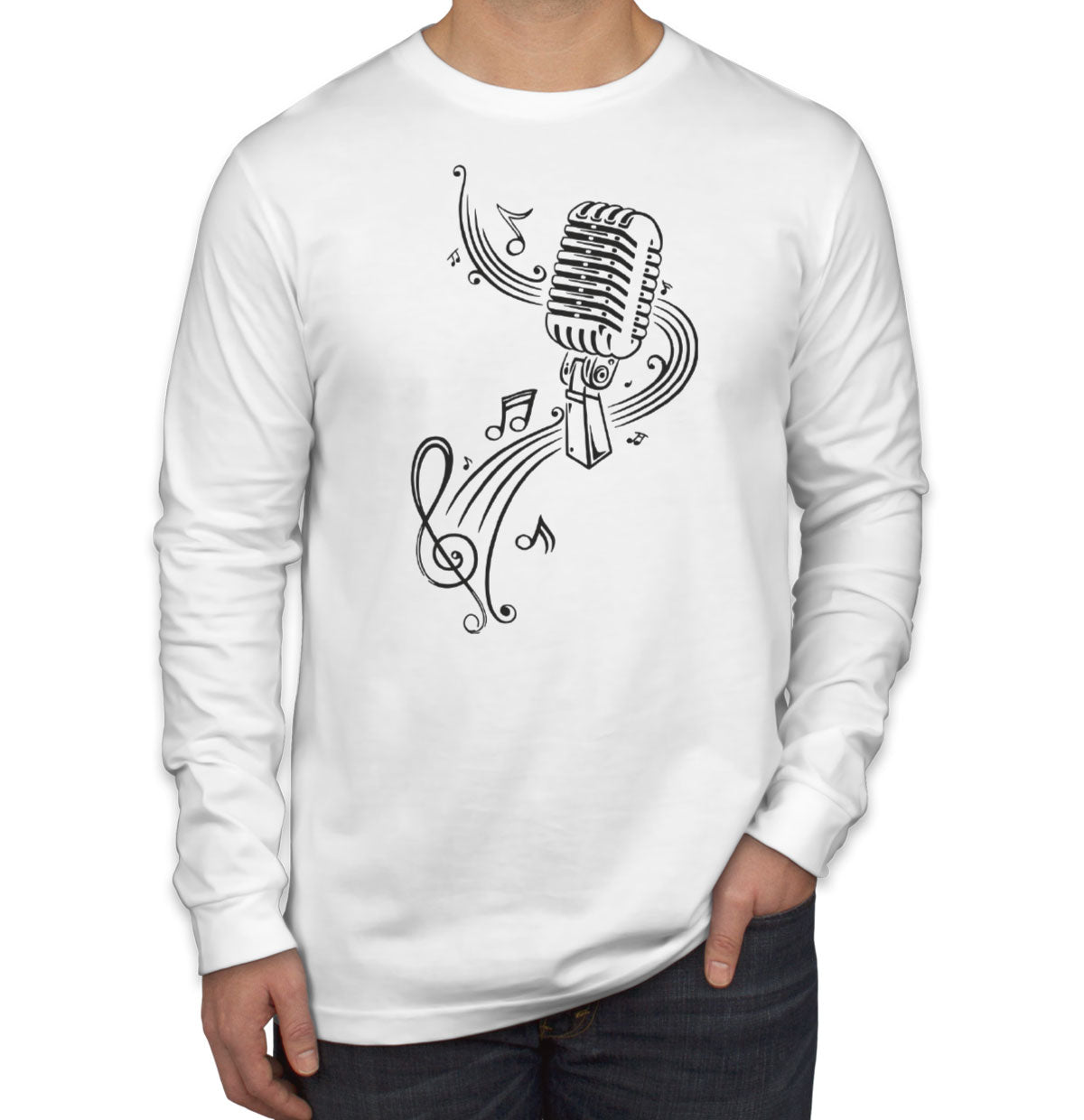 Microphone Music Men's Long Sleeve Shirt