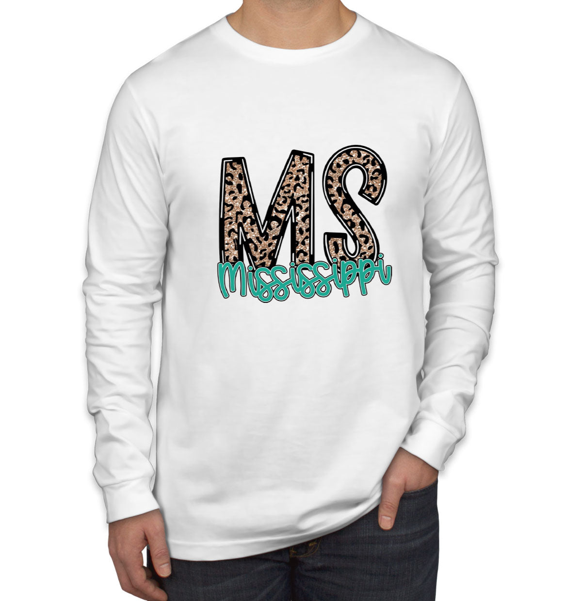 Mississippi State Abbreviation Men's Long Sleeve Shirt