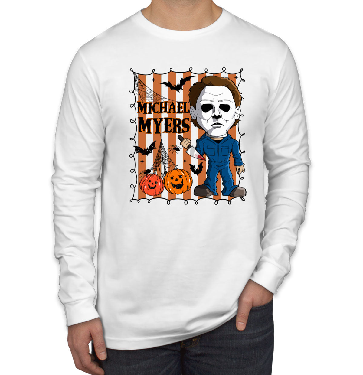 Myers Horror Movie Character Halloween Men's Long Sleeve Shirt