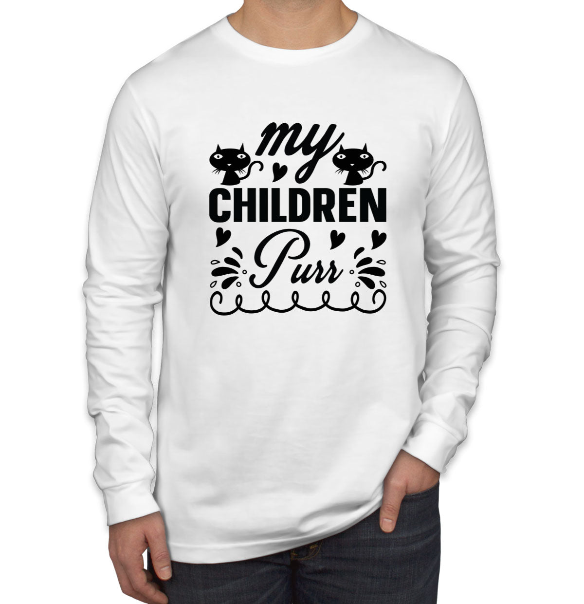 My Children Purr Cat Men's Long Sleeve Shirt