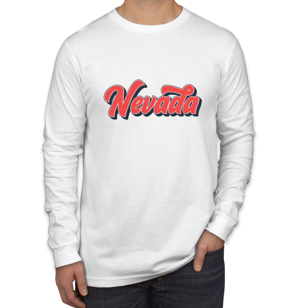 Nevada Vintage Typography Men's Long Sleeve Shirt