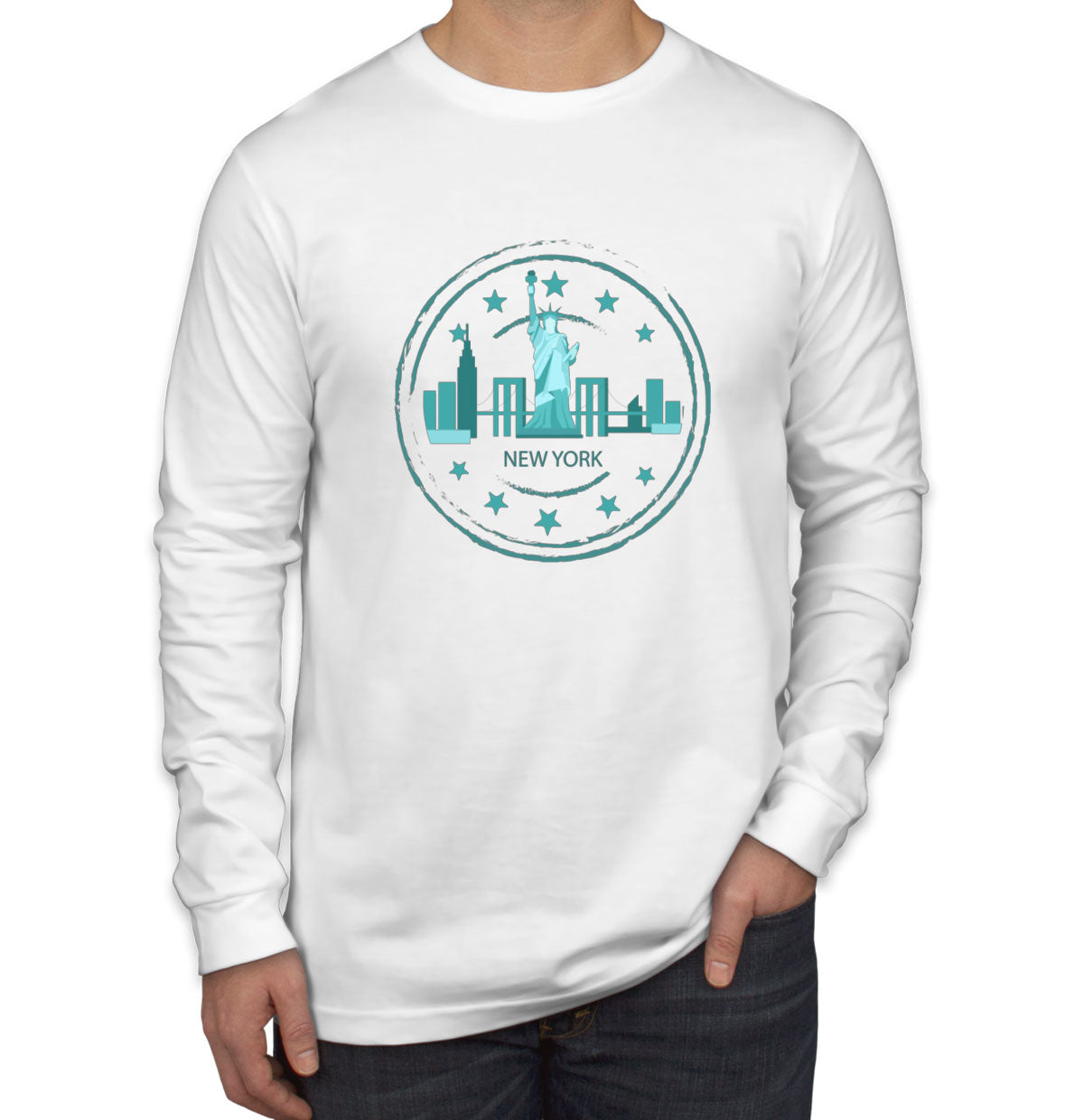 New York Stamp Men's Long Sleeve Shirt
