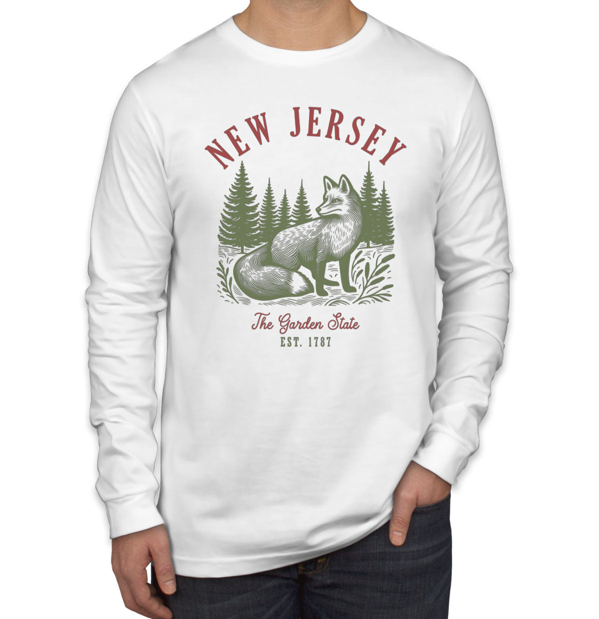 New Jersey State Vintage Men's Long Sleeve Shirt