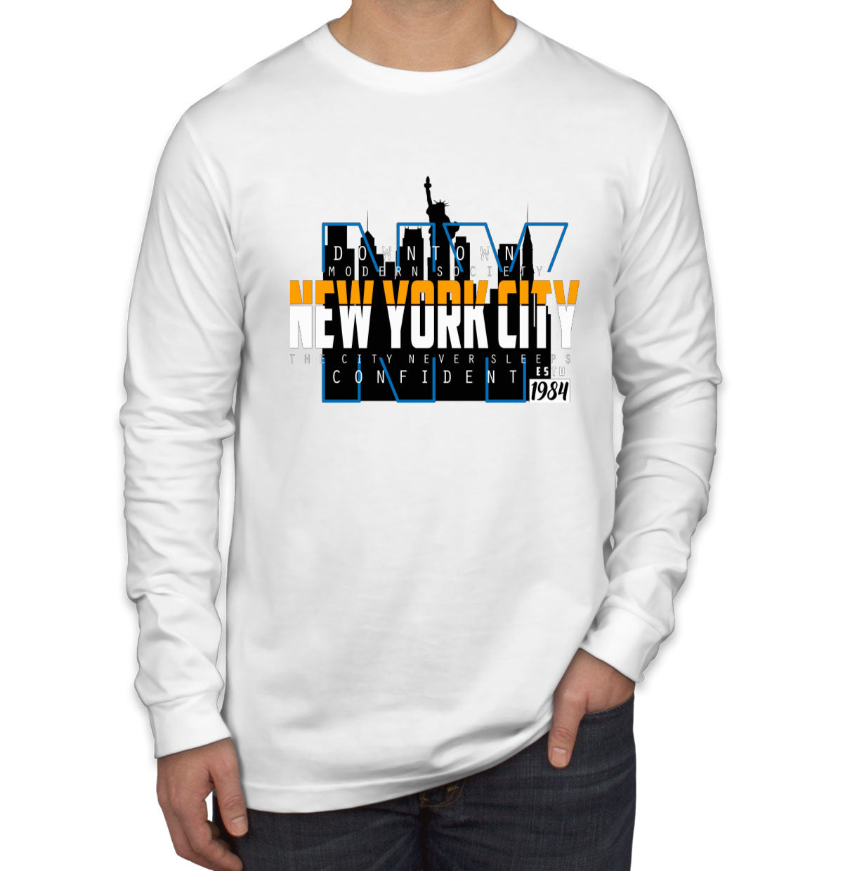 New York City Never Sleep Men's Long Sleeve Shirt
