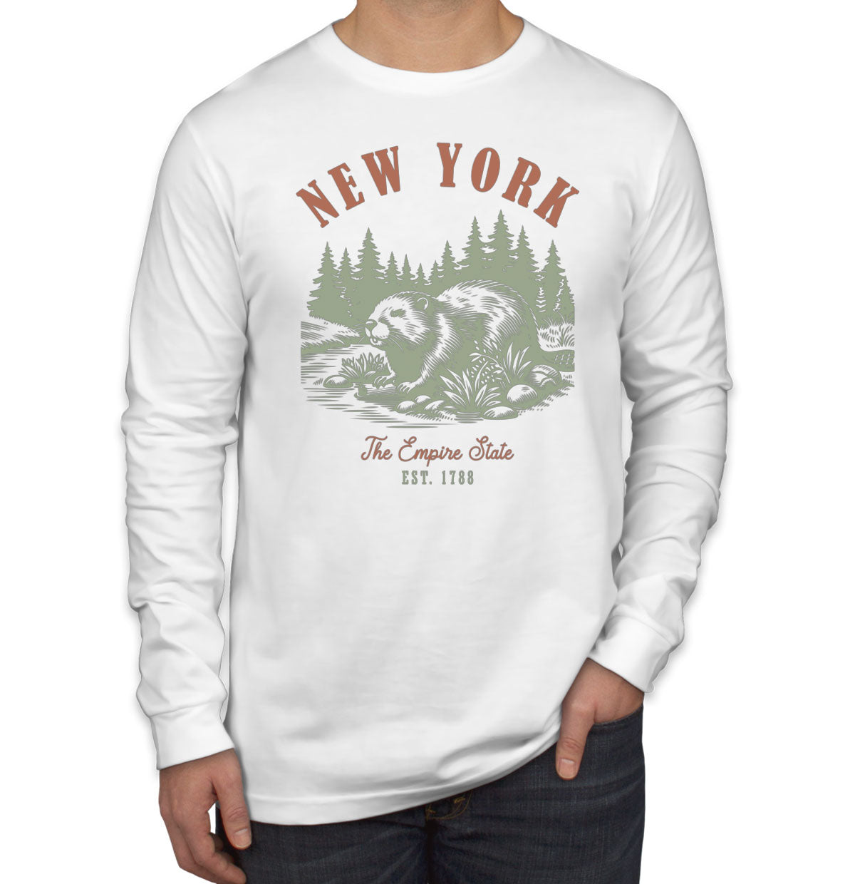 New York State Vintage Men's Long Sleeve Shirt