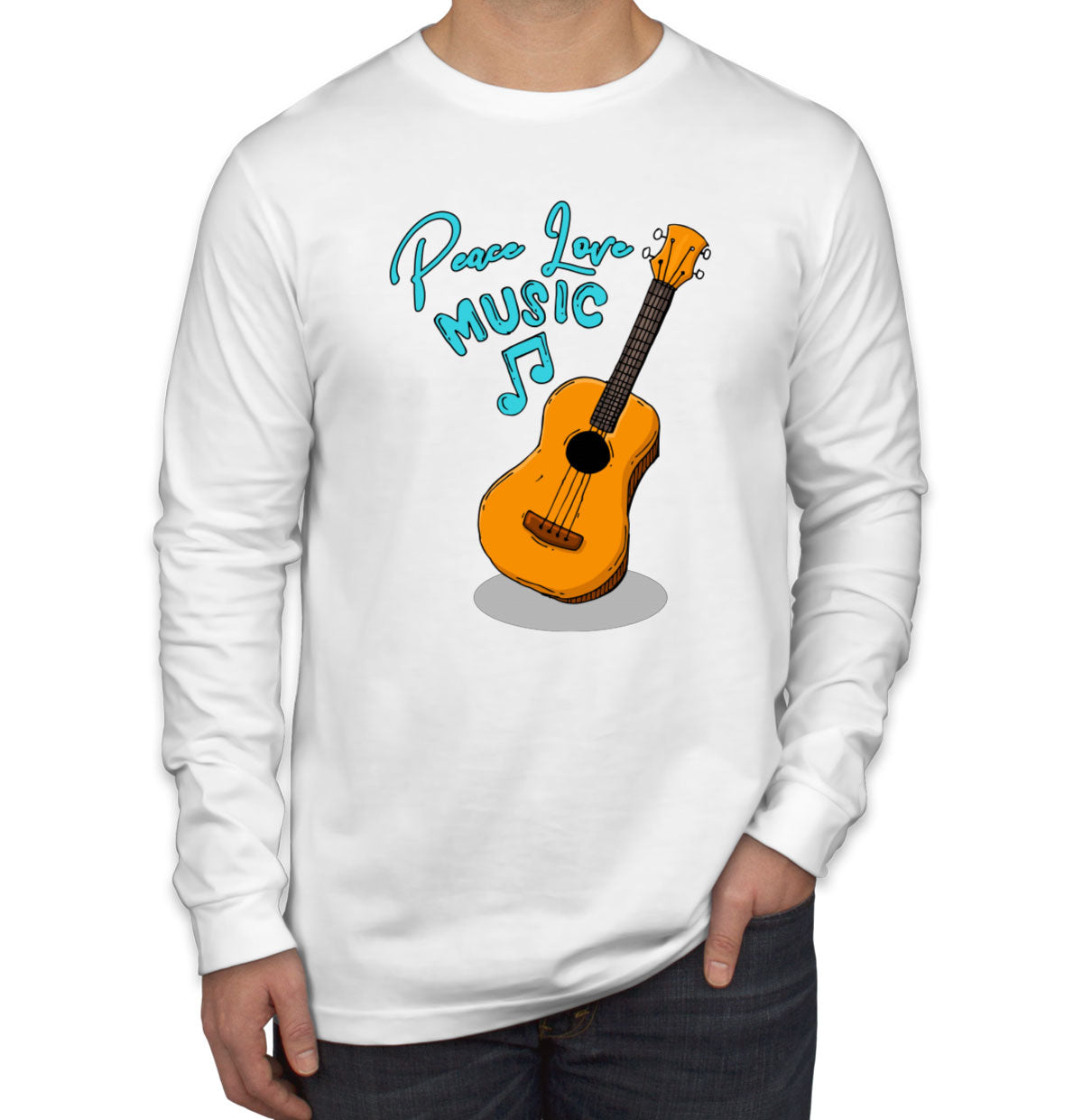 Peace Love Music Men's Long Sleeve Shirt