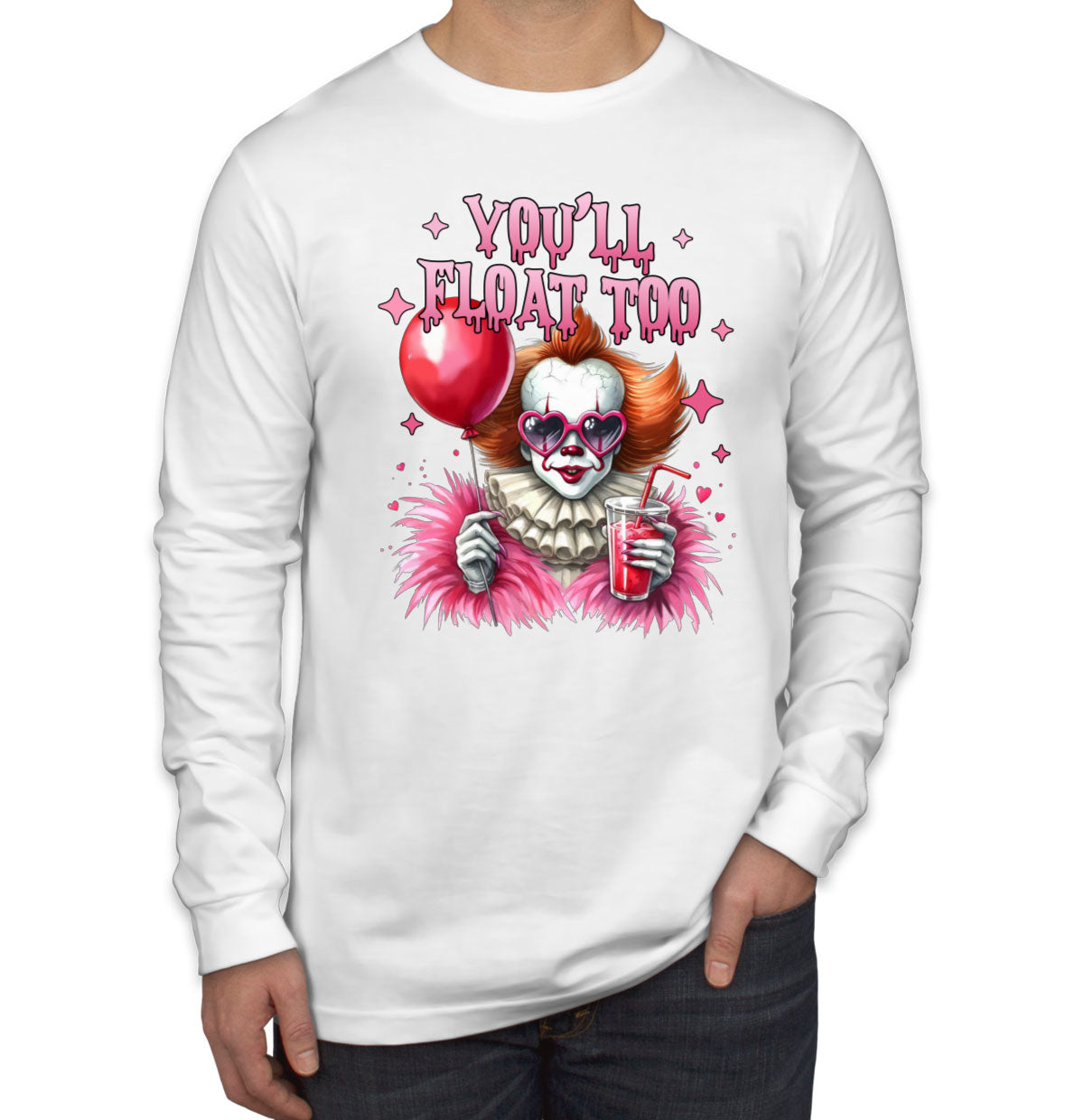 You'll Float Too Pennywise Halloween Men's Long Sleeve Shirt