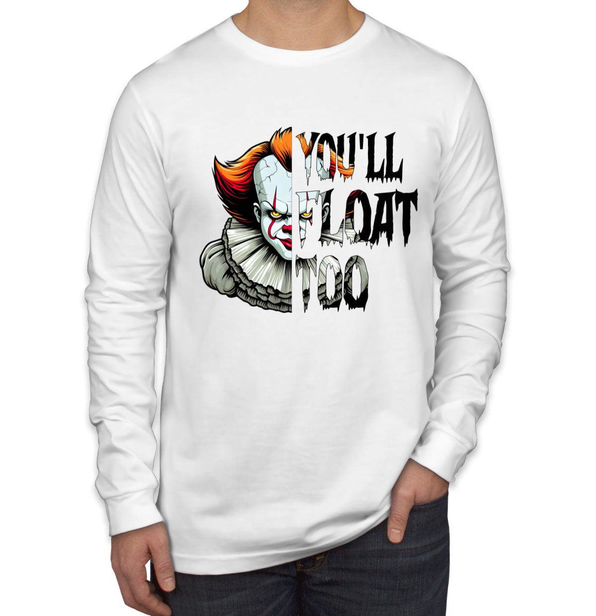 You'll Float Too Pennywise Halloween Men's Long Sleeve Shirt