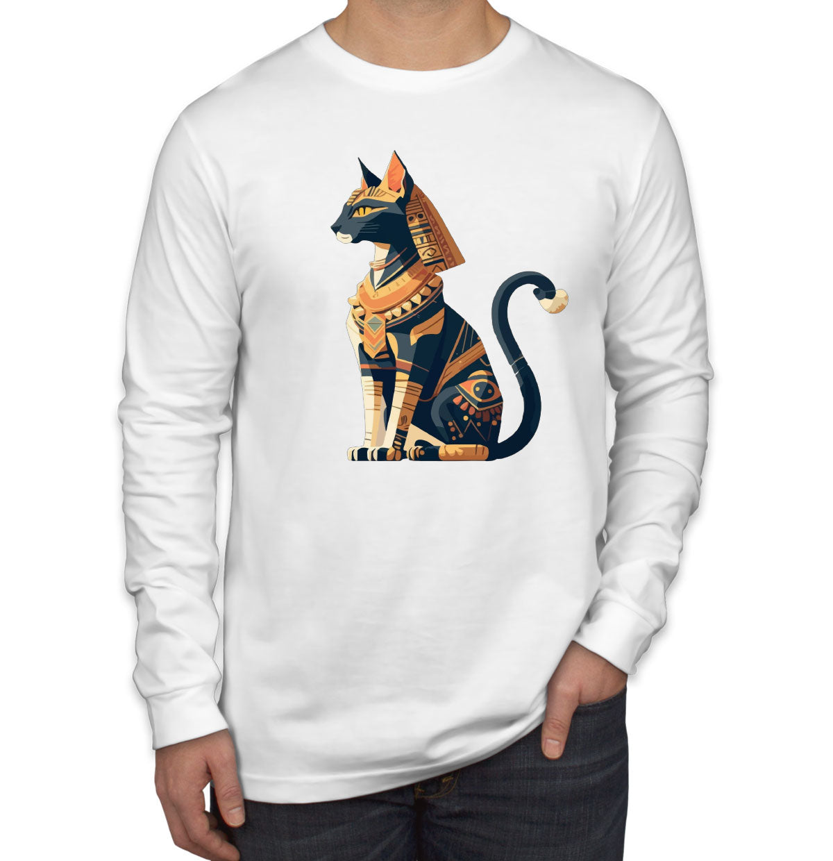 Pharaonic Cat Men's Long Sleeve Shirt