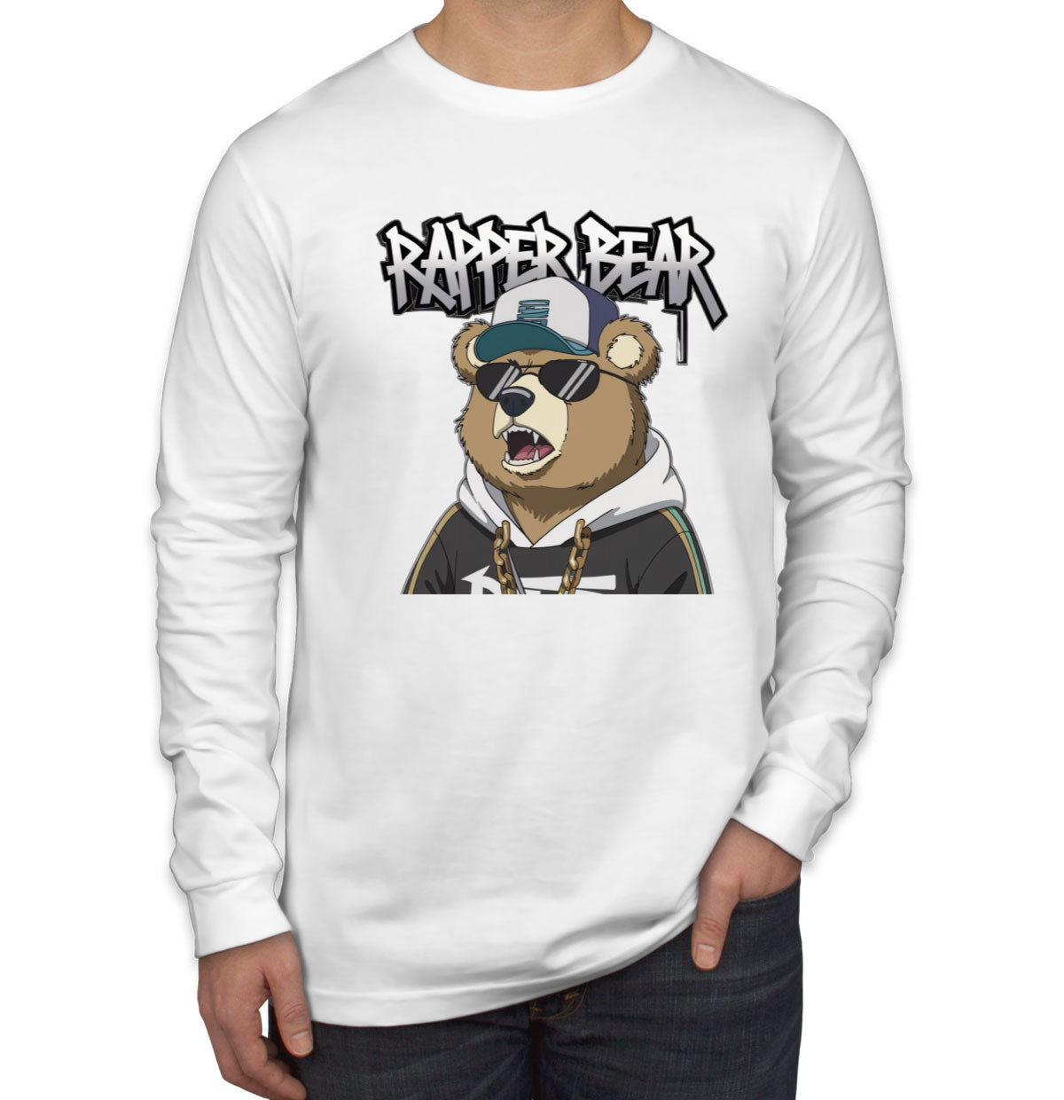 Rapper Bear Men's Long Sleeve Shirt