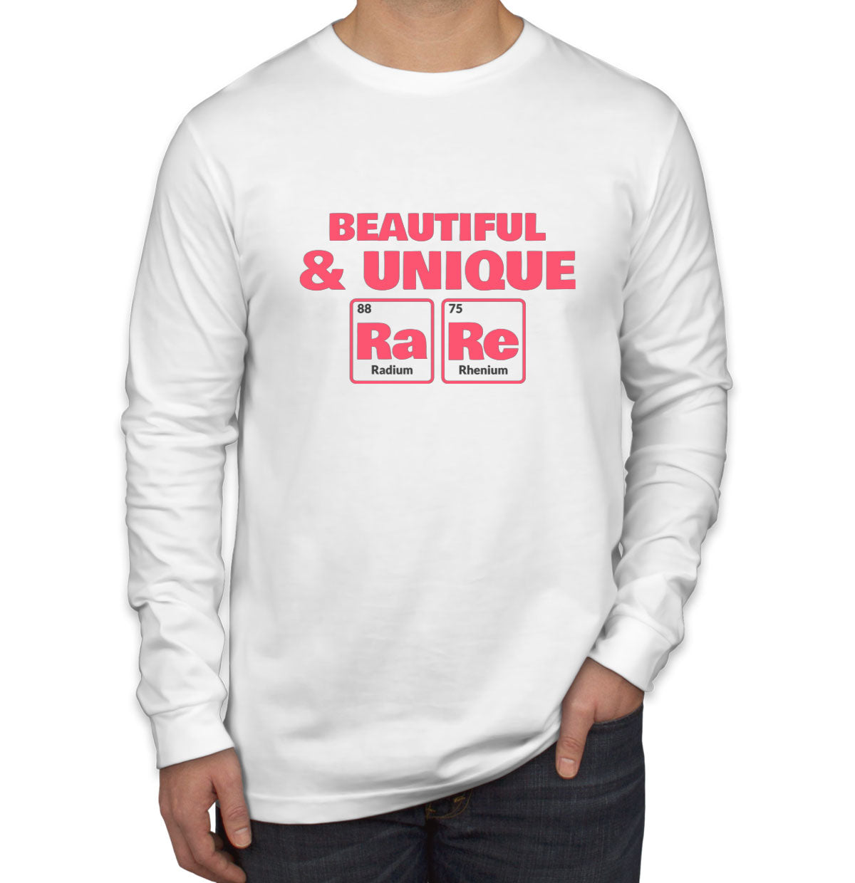 Beautiful And Unique Rare Funny Periodic Table Men's Long Sleeve Shirt