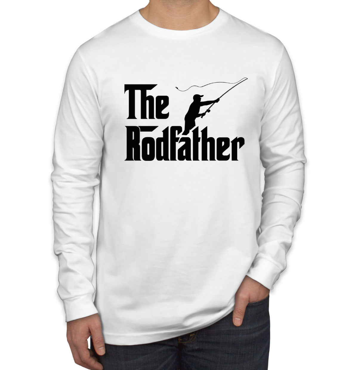 The Rodfather Fishing Father's Day Men's Long Sleeve Shirt