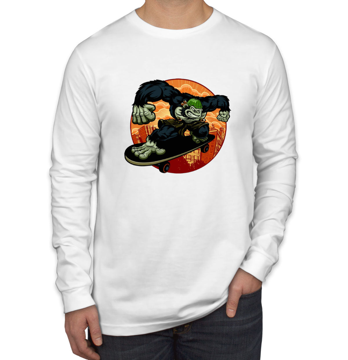 Gorilla Skateboard Men's Long Sleeve Shirt