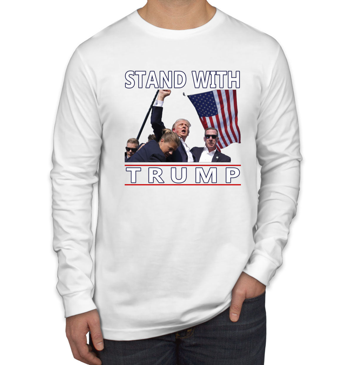 Stand With Trump Men's Long Sleeve Shirt