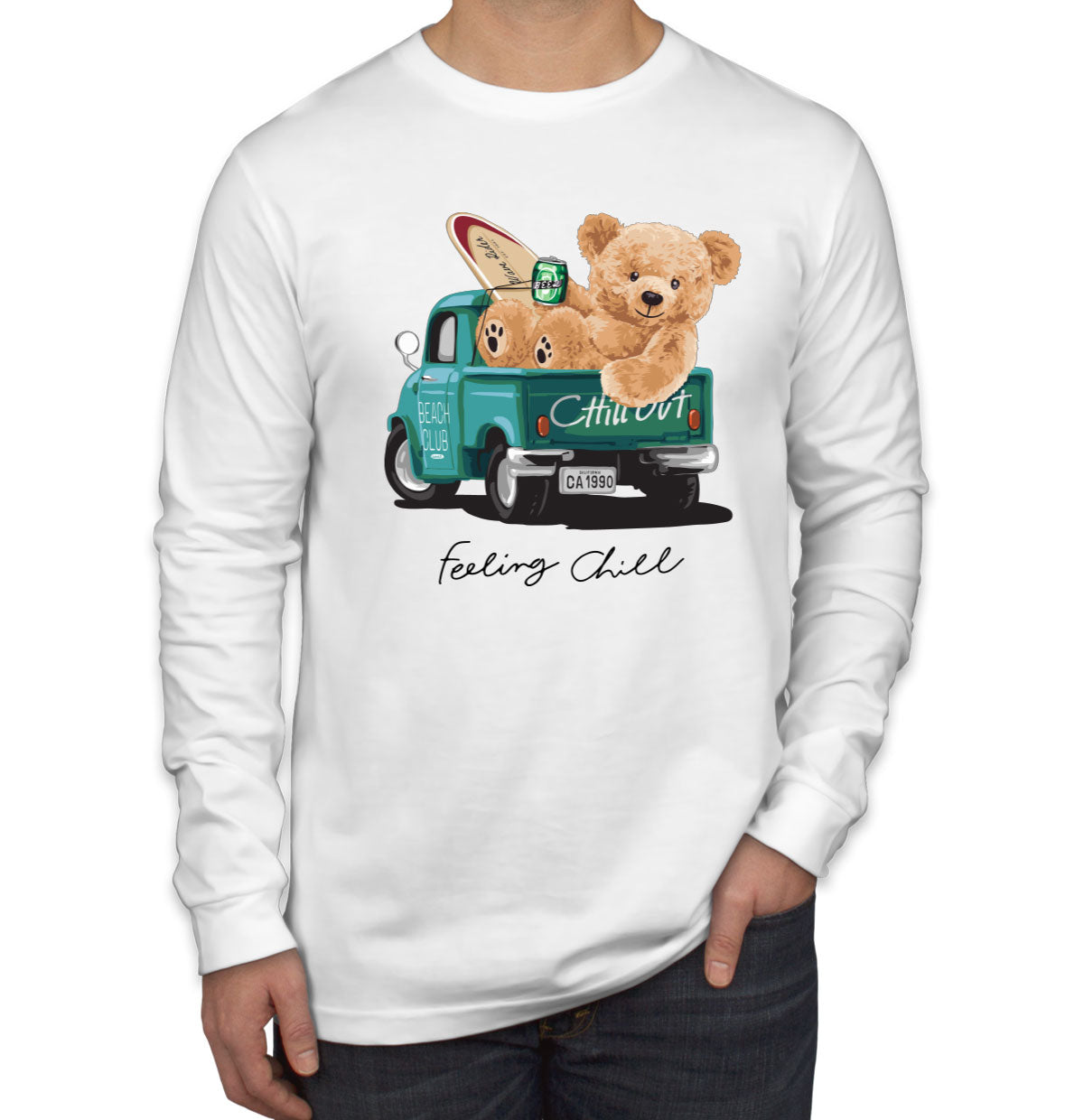 Teddy Bear Chill Out Men's Long Sleeve Shirt