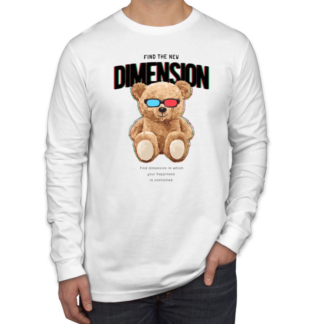 Teddy Bear Dimension Men's Long Sleeve Shirt