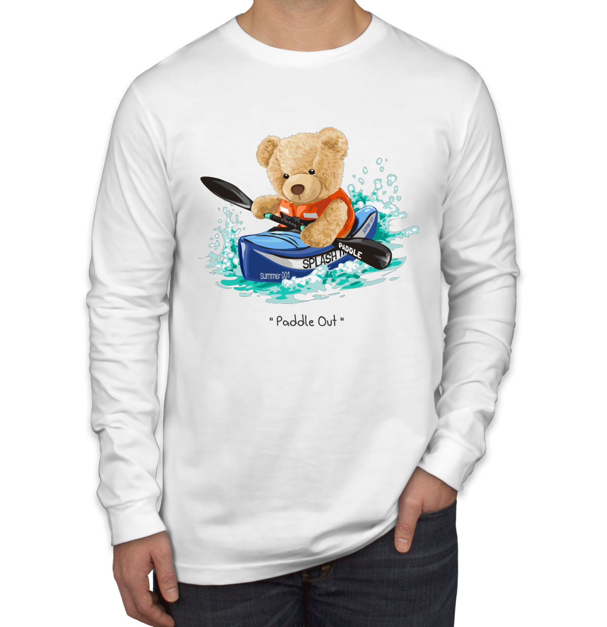 Teddy Bear Kayak Men's Long Sleeve Shirt