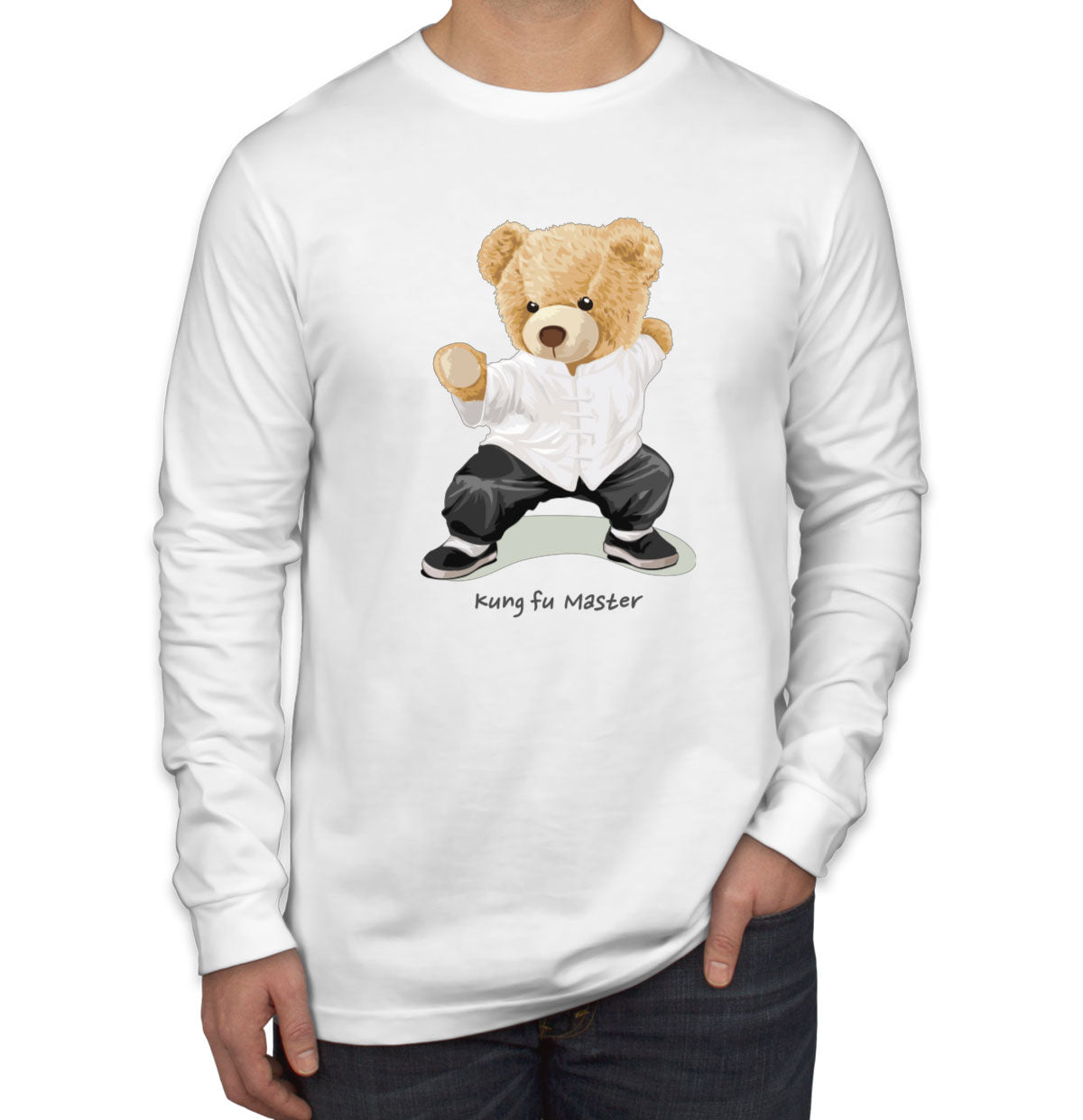 Teddy Bear Kung Fu Men's Long Sleeve Shirt