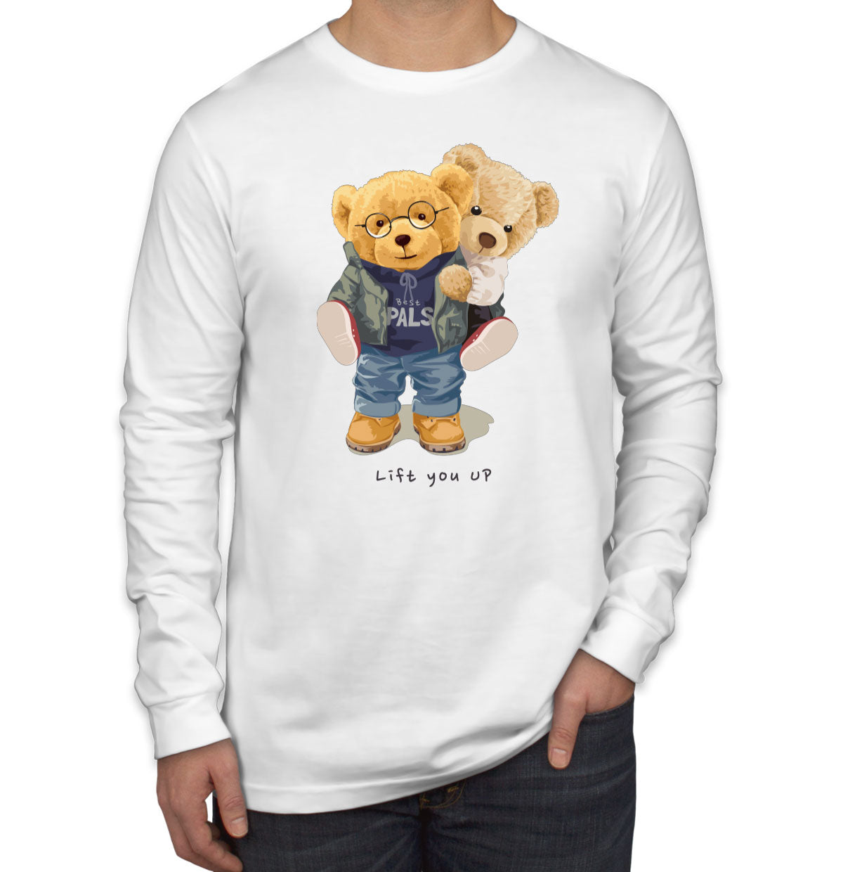 Teddy Bear Lift Men's Long Sleeve Shirt