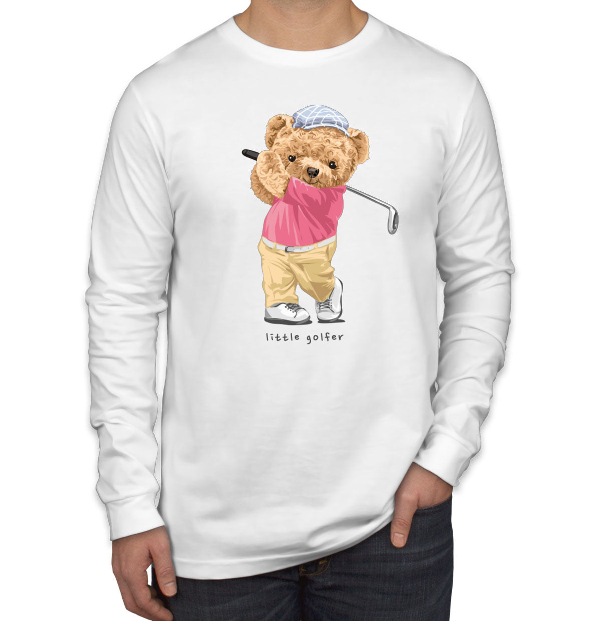 Teddy Bear Lil Golfer Men's Long Sleeve Shirt