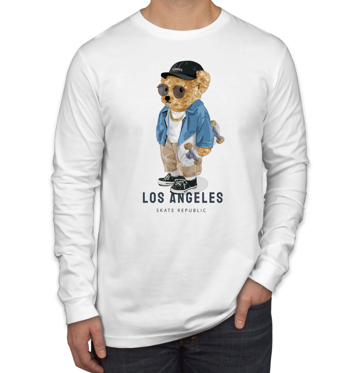 Teddy Bear Los Angeles Men's Long Sleeve Shirt