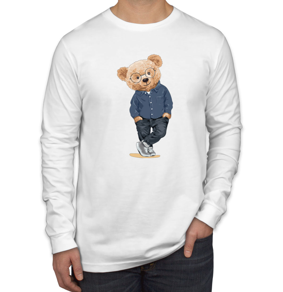 Teddy Bear Nice Guy Men's Long Sleeve Shirt