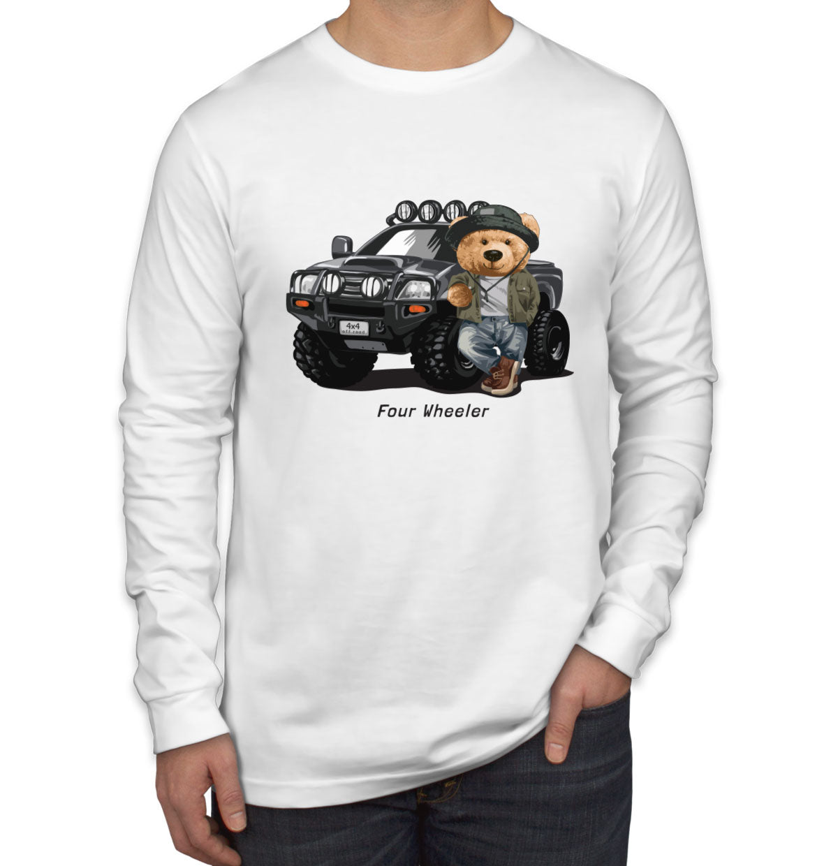 Teddy Bear Off Road Men's Long Sleeve Shirt