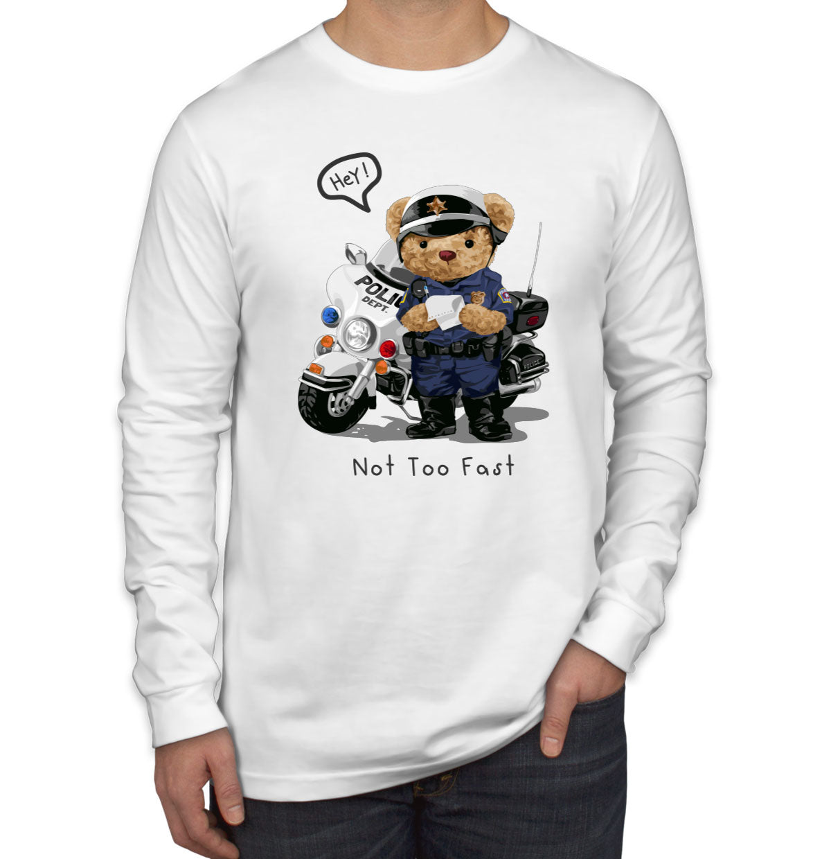 Teddy Bear Police Men's Long Sleeve Shirt