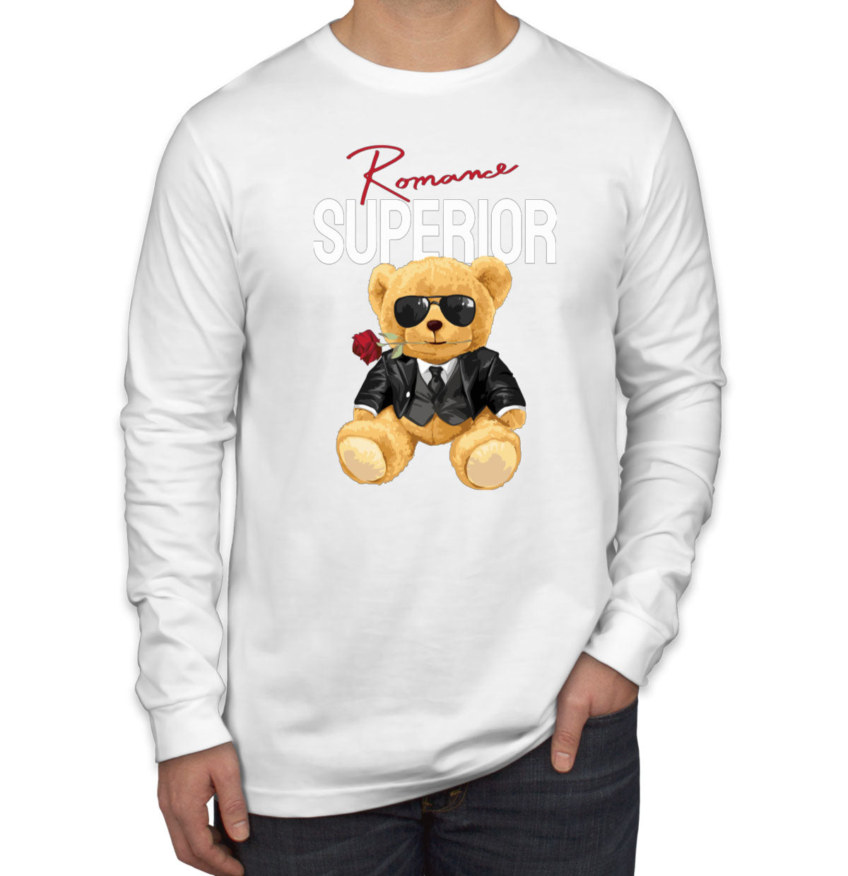 Teddy Bear Romance Men's Long Sleeve Shirt