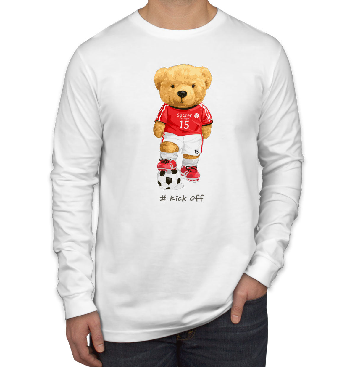 Teddy Bear Soccer Men's Long Sleeve Shirt