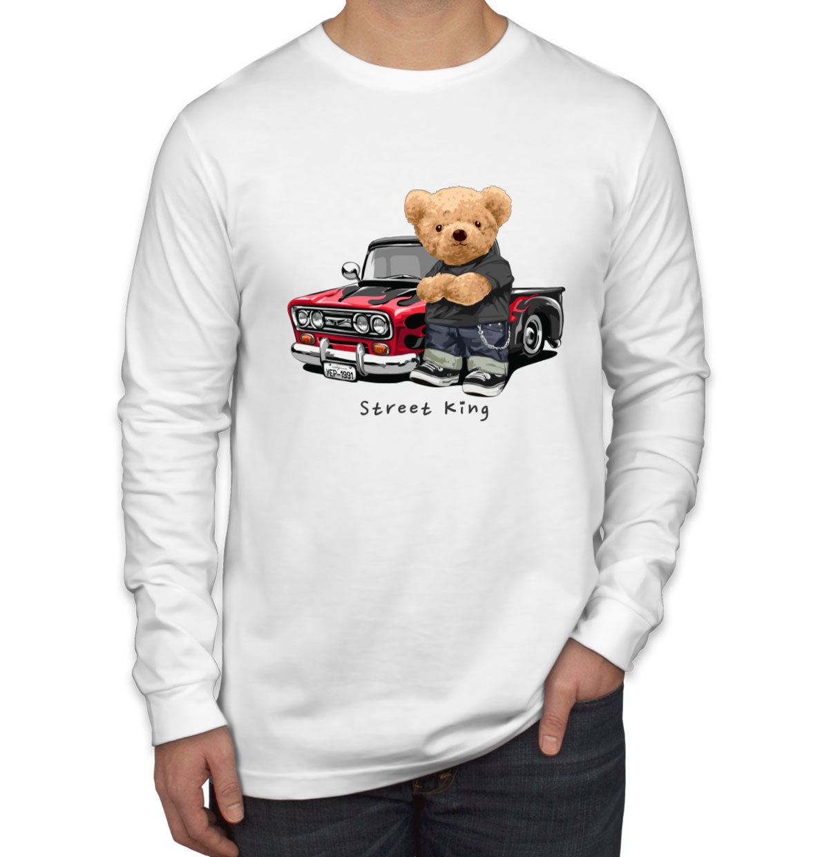 Teddy Bear Street King Men's Long Sleeve Shirt