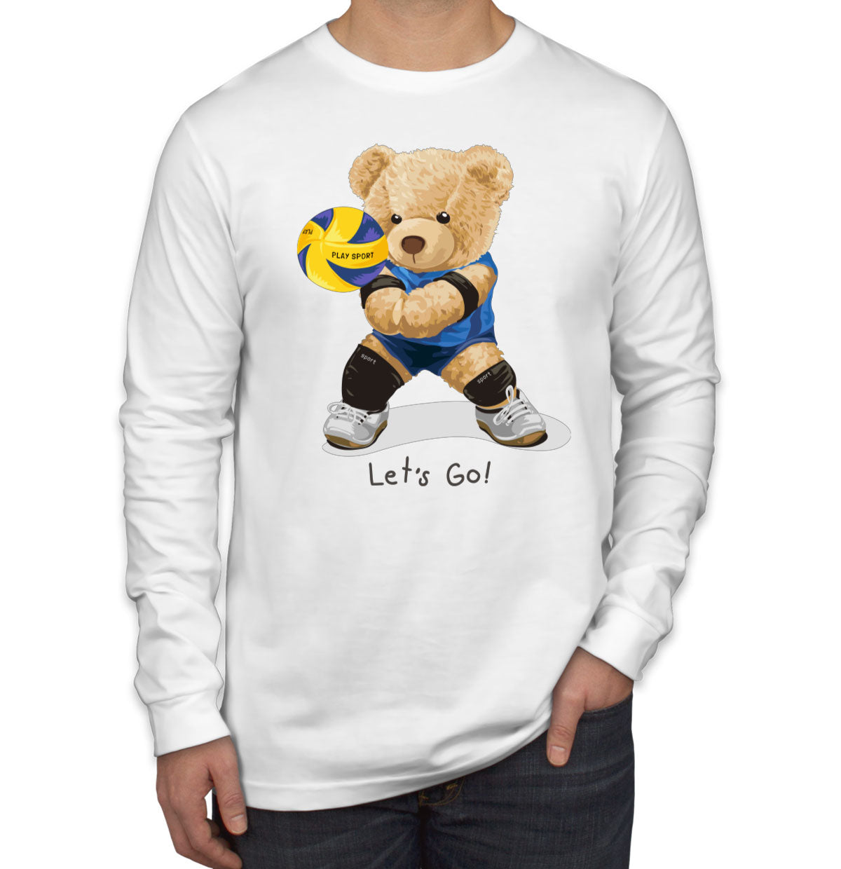 Teddy Bear Volleyball Men's Long Sleeve Shirt