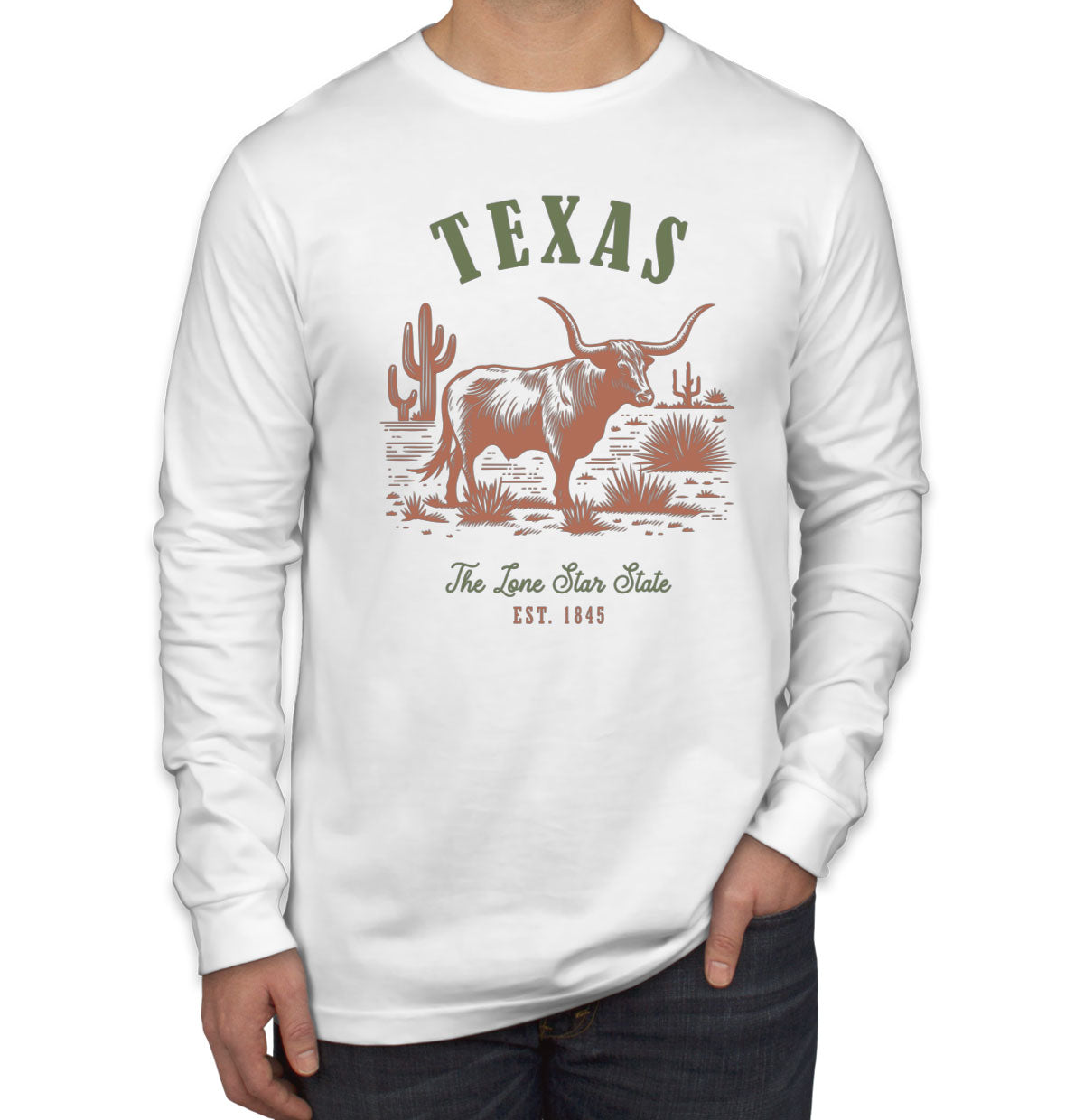 Texas State Vintage Men's Long Sleeve Shirt