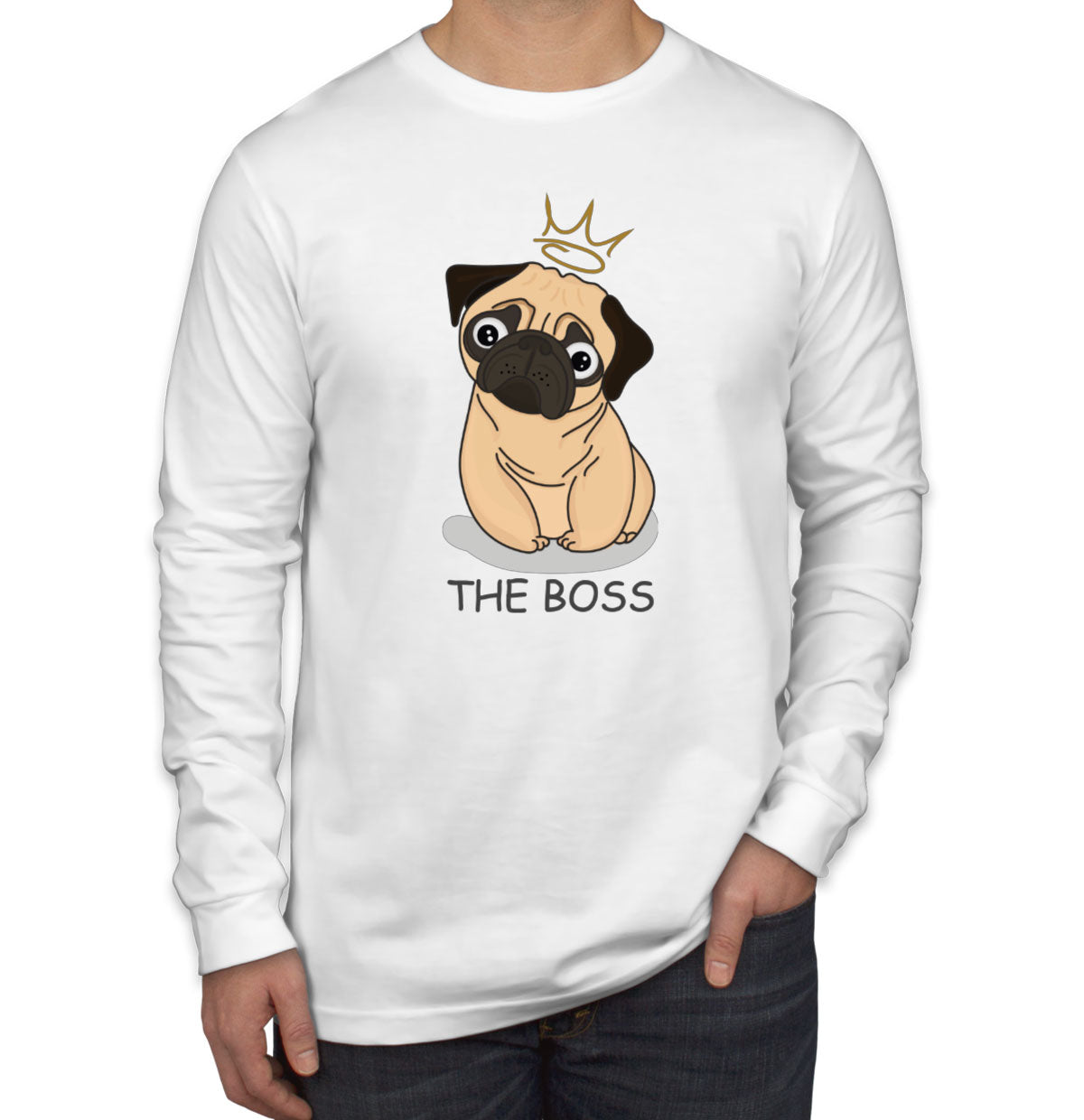 The Boss Pug Men's Long Sleeve Shirt