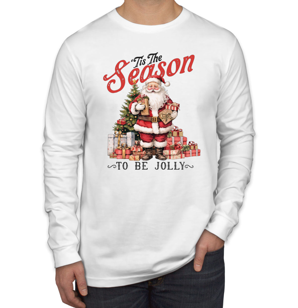 Tis The Season To Be Jolly Christmas Men's Long Sleeve Shirt