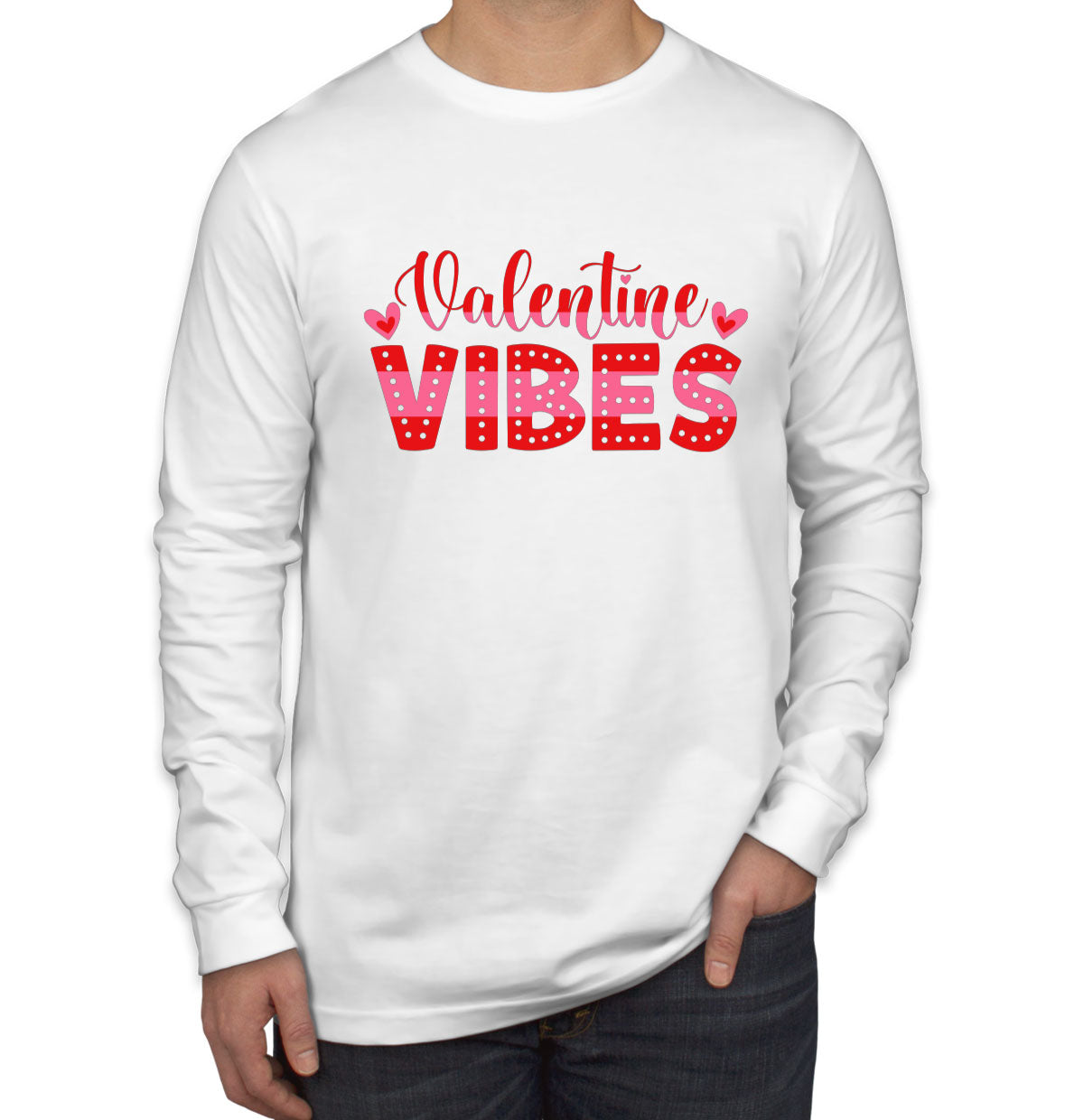 Valentine Vibes Valentine's Day Men's Long Sleeve Shirt