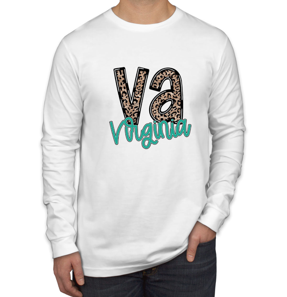 Virginia State Abbreviation Men's Long Sleeve Shirt