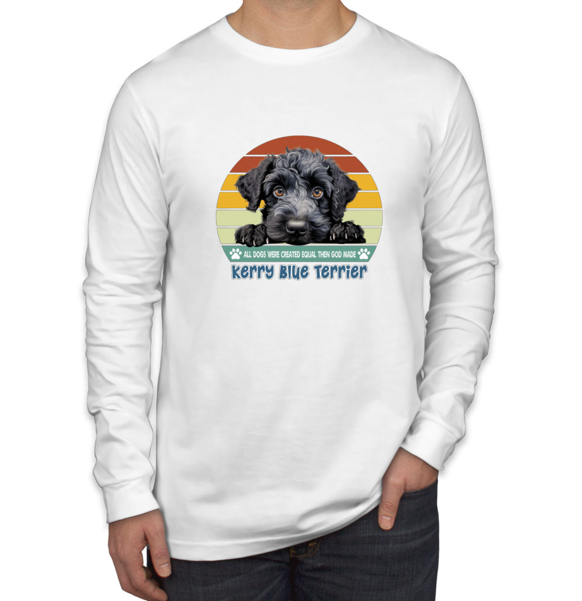 All Dogs Were Created Equal Kerry Blue Terrier Men's Long Sleeve Shirt